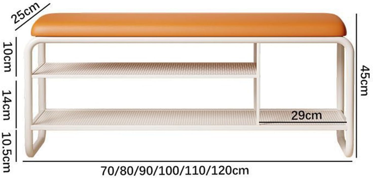 Grace Selectの玄関ベンチ シューズラック タイプ5 ブラウン 70*25*45 2段 収納ベンチ 省スペース 靴収納 高反発スポンジクッション 座り心地良い 玄関椅子座面クッション 座れる 靴入れ 椅子 腰掛け ダ｜アングル2