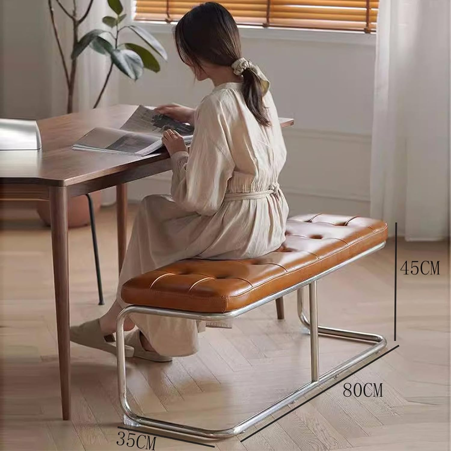 ダイニングベンチ 単品 100cm ベンチ 2人 2人掛 長椅子 食卓用 80*35*45 ダイニング シンプル モダン レザー クッション 食卓用ベンチ 食卓ベンチ 長椅子 食卓 チェア チェアー [2]