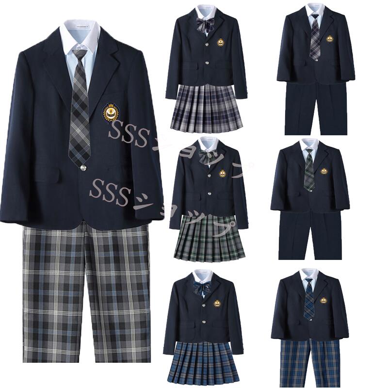 Other - 新色追加 jk 制服 5点セット ブレザー制服 リボン　チェック柄 プリーツスカート　女子 スカートセット 男子ズボンセット 入学 高校 中学 学生服　なんちゃって制服 女子高生スカート レディース 制服 セット 男子制服セット カップルブレザーセットXS-4XL