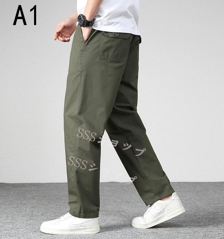 100%綿スラックス メンズパンツ ビジネス 通勤 ゆったり カーゴパンツ メンズ ワー...
