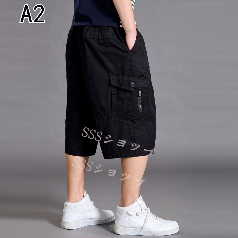 夏用 コットン100％ ショートパンツ ショーツ メンズ 七分丈 ハーフパンツ 大きい...