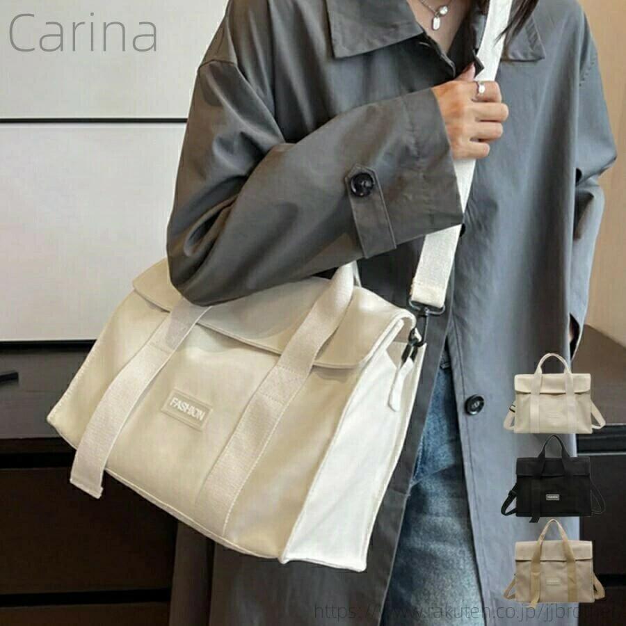 素材：キャンバスカラー：ブラック/アイボリー/ベージュサイズ：高さ:約13cm 底横幅:約32cm マチ:約14cm 持ち手高さ:約14cm（調節不可、取り外し不可） ショルダー:約60-115cm（調節可能、取り外し可能）重さ：約366g裏地：あり内ポケット：あり生産国：中国スクエアなフォルムとモダンなロゴデザインが、シンプルでありながら洗練された印象のキャンバスバッグキャンバス素材の頑丈さと軽さが、日常の忙しい移動や買い物に便利ストラップは調節可能で、肩にかけると快適なフィット感を実現通勤通学、カフェでの友達とのランチ、ショッピング、週末のアウトドアアクティビティ、どんな場面にもフィットする使い勝手の良さが魅力素材：キャンバスカラー：ブラック/アイボリー/ベージュサイズ：高さ:約13cm 底横幅:約32cm マチ:約14cm 持ち手高さ:約14cm（調節不可、取り外し不可） ショルダー:約60-115cm（調節可能、取り外し可能）重さ：約366g裏地：あり内ポケット：あり生産国：中国スクエアなフォルムとモダンなロゴデザインが、シンプルでありながら洗練された印象のキャンバスバッグキャンバス素材の頑丈さと軽さが、日常の忙しい移動や買い物に便利ストラップは調節可能で、肩にかけると快適なフィット感を実現通勤通学、カフェでの友達とのランチ、ショッピング、週末のアウトドアアクティビティ、どんな場面にもフィットする使い勝手の良さが魅力