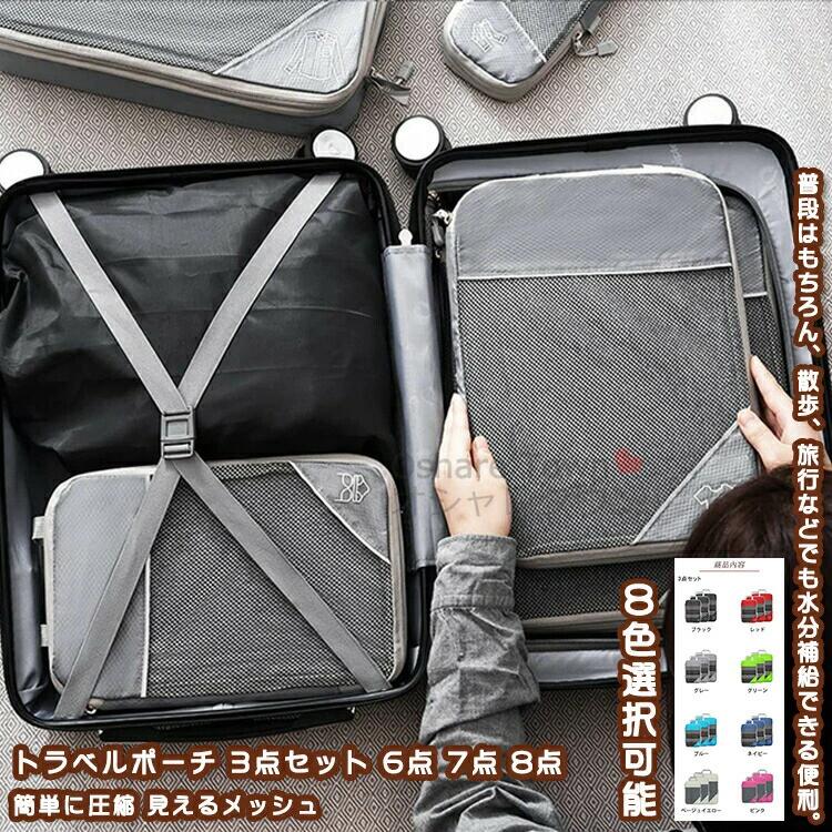 商品特徴旅行バッグに余裕ができ、荷造りも楽々に。空気を抜く手間もなく、ファスナーを閉めるだけで簡単に圧縮通気性の良いメッシュデザインで、中身が見やすくてすぐに取り出すことが可能シンプルでおしゃれな男女兼用デザイン。お誕生日などのギフトにもオススメ！商品内容3点セット6点セットa6点セットb7点セット8点セットカラーブラック/レッド/グレー/グリーン/ブルー/ネイビー/ベージュイエロー/ピンク※サイズは平置きでの測定値となり、多少の誤差がございますのであらかじめご承知ください。素材：ナイロンなどキーワード送料無料 トラベルポーチ 3点セット 6点 7点 8点 圧縮袋 圧縮バッグ 圧縮ポーチ 旅行バッグ 収納ケース トラベルグッズ ポーチ 便利バッグ 圧縮 バッグ 仕分け 収納袋 衣類 服 小物 薄型 簡単に圧縮 見えるメッシュ ファスナー コンパクト 多機能 軽量 大容量 手持ち 通勤 旅行 ゴルフ 出張 水泳 スポーツ アウトドア ジム 国内旅行 海外旅行 修学旅行 収納 便利グッズ レディース メンズ 男女兼用 大人 男子 女子 子供 学生 キッズ おしゃれ カジュアル プレゼント ファッション 誕生日 贈り物 ギフト注意事項▲商品の返品・交換は、原則として承っておりません。あらかじめご了承くださいますようお願い申し上げます。▲お届けした商品に破損、汚損、不良、商品違い、個数違い等がございましたら、初期不良の場合、未使用の商品のみお手数ですが商品到着後「3日以内」にご連絡ください。▲返送いただいた商品の状態を確認後、返品・交換の手続きを取らせていただきます。●色移りの原因になりますので色の濃い物、薄い物で分けて洗いましょう。 色の濃い物は単品洗いし、濡れたまま放置したり、他の布と重ねて置かないでください。●汗が付着したまま長時間日光に当たりますと変色を起こす場合がございます。●ご使用のモニターやブラウザ、照明器具などの環境により、実物とは若干色味が異なって見える場合がございます。●当商品は輸入品につき商品や箱等に傷や汚れが発生している場合があります。予めご了承ください。●着用画像はサンプルです。輸入商品のため、生産時期やロットによりディテールが若干変更となる場合がございます。ご了承ください。●染色の際の匂いが残っている場合もございます。そのため、匂いによる理由での返品、交換等は承ることができませんので予めご了承のうえ、お買い求め下さいませ。●海外製品の為、縫製が甘い部分や糸の処理が甘い部分がある場合がございますが、良品の範囲内とさせていただきます。はみ出た部分の糸を切ってお使いください。●発送上の状態によって商品がシワになる場合がございます。予めご了承くださいませ。●製造過程の工程上、生地のカッティングにより生地感が画像と異なる場合がございます。同商品、同色におきましても色(染料)やロットによって伸縮性・伸び率が異なる場合がございます。 また、加工の過程上、糸の継ぎ目や若干のほつれ、少々のシミ、タグのなかったり、タグの誤記載等が発生する場合がございますが品質上の問題はございませんので何卒ご了承くださいませ。●初期不良品以外、イメージ、サイズや色の感じ違いの理由など、キャンセルや返品はお受けることができません。ご了承下さいませ。お祝い・内祝い・お返し 出産内祝い 結婚内祝い 新築内祝い 快気祝い 入学内祝い 結納返し 香典返し 引き出物 結婚式 引出物 引出物 お礼 謝礼 御礼 お祝い返し 成人祝い 卒業祝い 結婚祝い 出産祝い 誕生祝い 初節句祝い 入学祝い 就職祝い 新築祝い 開店祝い 移転祝い 退職祝い 還暦祝い 喜寿祝い 米寿祝い 退院祝い 昇進祝い 栄転祝い 叙勲祝い 御中元季節のイベント お年賀 正月 節分 旧正月 バレンタインデー ひな祭り ホワイトデー 春分の日 卒業 卒園 お花見 春休み イースター 入学 就職 入社 新生活 新年度 春の行楽 ゴールデンウィーク こどもの日 母の日 父の日 七夕 お中元 暑中見舞 夏休み 残暑見舞い お盆 帰省 シルバーウィーク 孫の日 運動会 学園祭 ブライダル ウェディング ハロウィン 七五三 勤労感謝の日 建国記念の日 お歳暮 クリスマスイブ クリスマス 大晦日 冬休み 寒中見舞い ブラックフライデーその他ギフト プレゼント 誕生日 バースデー 結婚記念日 高校 大学 送別会 記念日 親孝行 結納 結納返し お見舞い 引越 お礼 プロポーズ 告白 ウエディング バレンタイン ホワイトデー ギフト 卒業祝い 卒業 結婚 見舞い 寒中見舞い 新生活応援 お土産 手土産 プチギフト お見舞 ご挨拶 開店祝い 開業祝い 周年記念 記念品 贈答品 挨拶回り 定年退職 転勤 来客 ご来場プレゼント ご成約記念 表彰 お父さん お母さん 兄弟 姉妹 子供 子ども おばあちゃん おじいちゃん 祖父 祖母 奥さん 彼女 旦那さん 夫 妻 彼氏 友達 仲良し 先生 職場 先輩 後輩 同僚 取引先 お客様