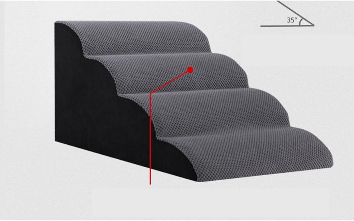 犬用ステップ ペット用階段 ダークグレイ 40*72*50cm 4段 持ち運び簡単 子猫 短足...