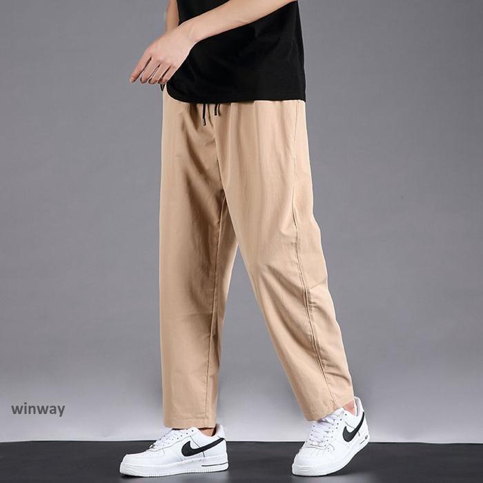 Grace Selectのカジュアルパンツ ストレートパンツ メンズ接触冷感 夏 涼しい ボトムス 涼感 ロングパンツ キレイめ 通勤 通学 無地｜アングル2