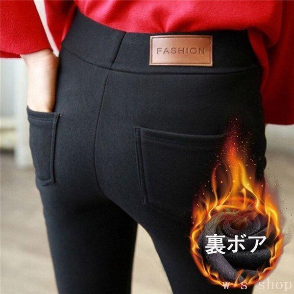 樂天商城 - 裏起毛パンツ秋冬レディース9分丈ズボンストレッチコーデュロイ大きいサイズスキニーのびのび裏フリースぬくぬくパンツスリムフィット