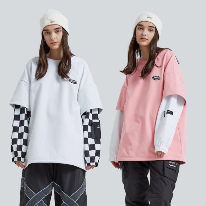 Other - スキー ウェア メンズ レディース ユニセックス カップル 服 屋外 スノボー 防風 防水 防寒 暖かい スノー スウェット Tシャツ トップス 無地 ゆったり 大きめ 肩落ち ボーダレス