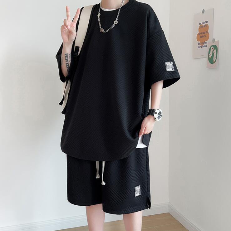 セットアップ メンズ 半袖 Tシャツ ハーフパンツ ジャージ上下セット 無地 スポーツウェア 夏服 ゆったり ルームウェア 部屋着 運動着 大人 学生 大きいサイズ シンプル カジュアル おしゃれ メンズかっこいい 2