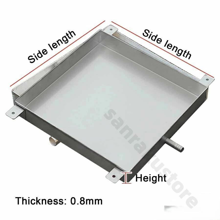 Grace Selectの洗濯機用 排水口付き ドレンパン ステンレス製 ドレントレイ 多用途 水受けトレー 室内・屋外対応 スプリットエアコン対応 床面保護 水はね防止 床をドライに保つ ドリップトレイ 高耐久 防錆仕様 長期使用向け 水漏れ対策 メンテナンス簡単 家庭用 業務用 兼用｜アングル2