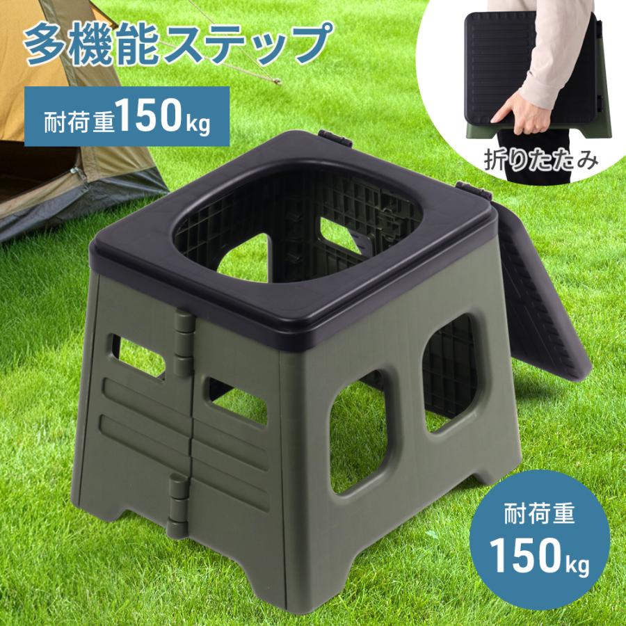 簡易トイレや踏み台として使える 多機能ステップ1台4役の多機能ステップ普段はイスや踏み台として、緊急時はごみ箱や簡易トイレとして耐荷重約150kgあるので、高いところのものをとったり洗車に使用したたりと収納時、省スペース使わないときは折りたたんで収納できるため、クローゼットや収納はもちろん、車のトランクにも！置き場所を選ばないのも嬉しいポイント組み立てもかんたん3ステップで直感的に組み立てができる作りとなっています使用後は丸洗いできる汚れが気になる場合水洗いできるので、いつでも清潔にお使いいただけます屋内外で使える洗車やキャンプアウトドアのほかにも、座る場所やトイレの確保が難しい釣りにもごみ袋や、凝固剤は付属しておりません商品仕様耐荷重：150kgサイズ展開時：31x31x35cm折りたたみ時：蓋 33x27.5x4cm / 脚部 31x35x5cm関連ワード簡易トイレ 折りたたみ 携帯トイレ 非常用トイレ 防災トイレ 災害用 防災グッズ テント ポータブルトイレ 車 踏み台 ステップ 耐荷重150kg 洗える プレゼント ギフト 便利 便利グッズ 便利アイテム グッズ アイテム リリーブ 爆買簡易トイレや踏み台として使える 多機能ステップ1台4役の多機能ステップ普段はイスや踏み台として、緊急時はごみ箱や簡易トイレとして耐荷重約150kgあるので、高いところのものをとったり洗車に使用したたりと収納時、省スペース使わないときは折りたたんで収納できるため、クローゼットや収納はもちろん、車のトランクにも！置き場所を選ばないのも嬉しいポイント組み立てもかんたん3ステップで直感的に組み立てができる作りとなっています使用後は丸洗いできる汚れが気になる場合水洗いできるので、いつでも清潔にお使いいただけます屋内外で使える洗車やキャンプアウトドアのほかにも、座る場所やトイレの確保が難しい釣りにもごみ袋や、凝固剤は付属しておりません商品仕様耐荷重：150kgサイズ展開時：31x31x35cm折りたたみ時：蓋 33x27.5x4cm / 脚部 31x35x5cm関連ワード簡易トイレ 折りたたみ 携帯トイレ 非常用トイレ 防災トイレ 災害用 防災グッズ テント ポータブルトイレ 車 踏み台 ステップ 耐荷重150kg 洗える プレゼント ギフト 便利 便利グッズ 便利アイテム グッズ アイテム リリーブ 爆買