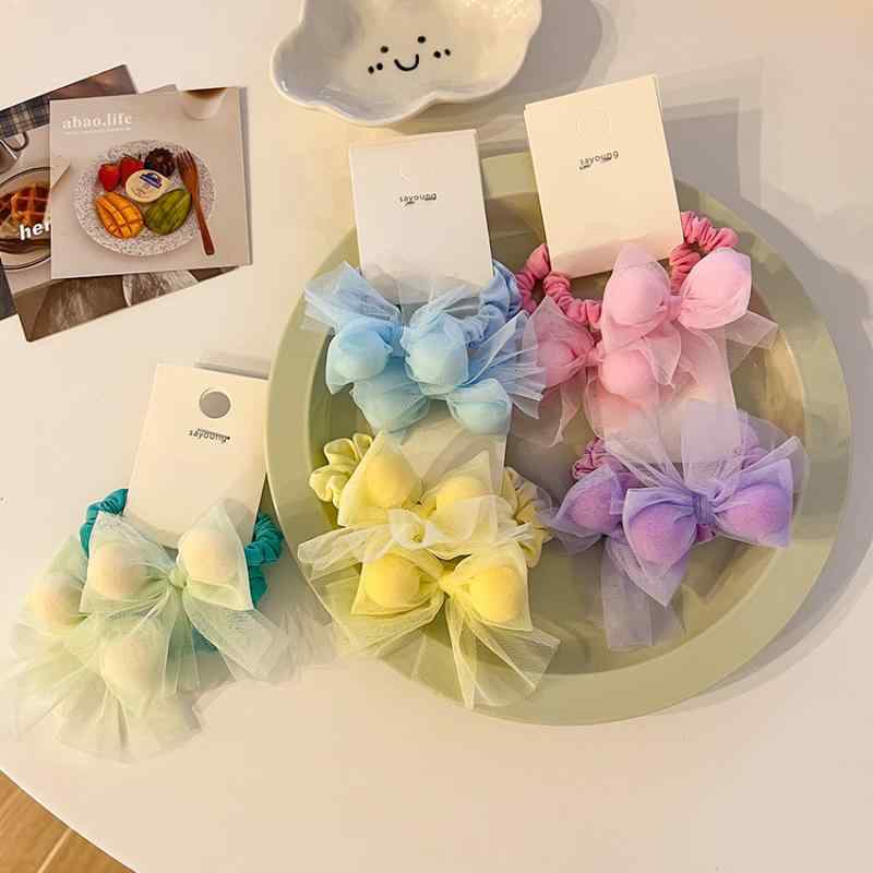 Rakuten - ヘアゴム キッズ かわいい 蝶結び キャンディーカラー 高弾力 ベビー用 髪飾り 伸縮性 日常使い パステルカラー ヘアアクセサリー