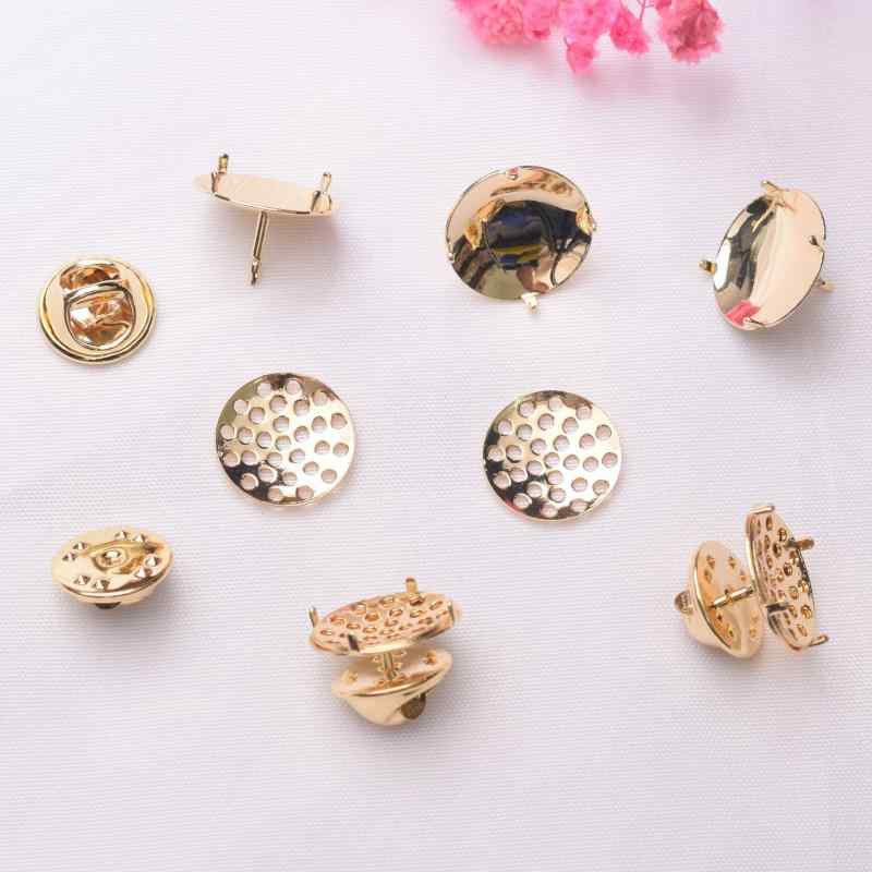 ブローチ アクセサリーパーツ メッシュ ネット サポート 服飾 材料 ゴールドメッキ 保色加工 耐久性 軽量 金属製 ハンドメイド クラフト アクセサリー ピン 留め具 衣類 装飾 用