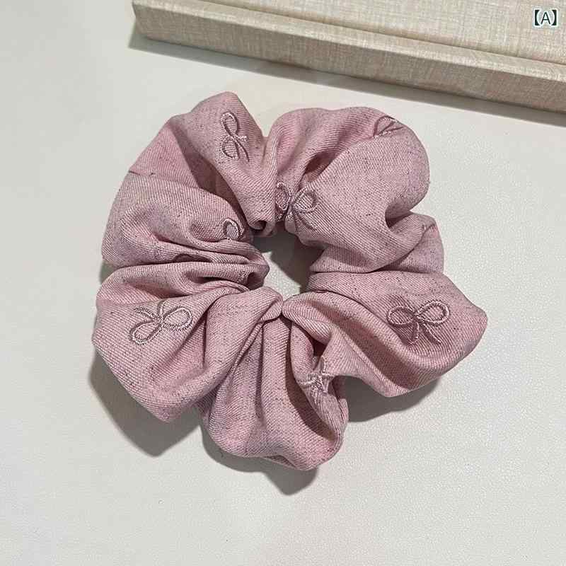 ヘアアクセサリー レディース 刺繍 蝶結び スポンジ 素材 ヘアバンド ボリュームアップ レトロ 上品 大型 ヘアリング ゴム 日常使い 柔らかい 復古スタイル