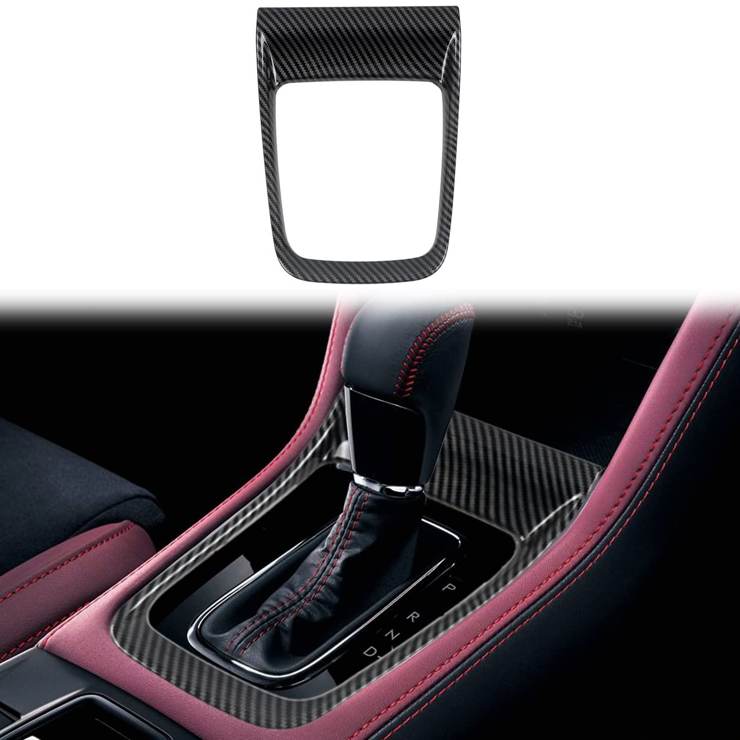 スバル WRX S4 VAG WRX STI VAB レヴォーグ VMG /VM4 前期 2014-2017年7月 A/B/C型 に適用カーボン調 ギアシフトパネル ギア シフトステッカー インテリア 保護フレーム