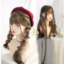 ロングウィッグ レディース ウィッグ ロング フルウィッグ ハイライト 薄紫 (高熱糸) かつら wig 自然 原宿 耐熱 前髪 巻き髪 小顔効果