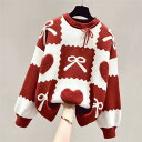 セーター レディース クリスマス ニット クリスマスセーター ニットセーター Xmas Christmas クルーネック サンタ服 長袖 トップス ゆったり 秋...