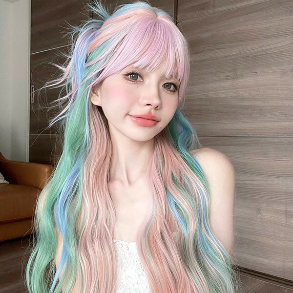 ウィッグ メッシュ レディース フルウィッグ ロング 巻き髪 前髪あり 可愛い かわいい 大人用 コスプレ ロリータ ゴスロリ コスチューム 原宿風 仮装 超自然 かつら wig Lolita 小顔 文化祭 イベント 学園祭 ハロウィン カツラ dp005c6c6d7