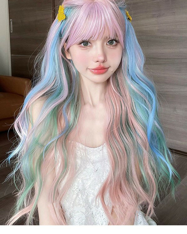 ウィッグ メッシュ レディース フルウィッグ ロング 巻き髪 前髪あり 可愛い かわいい 大人用 コスプレ ロリータ ゴスロリ コスチューム 原宿風 仮装 超自然 かつら wig Lolita 小顔 文化祭 イベント 学園祭 ハロウィン カツラ dp005c6c6d7