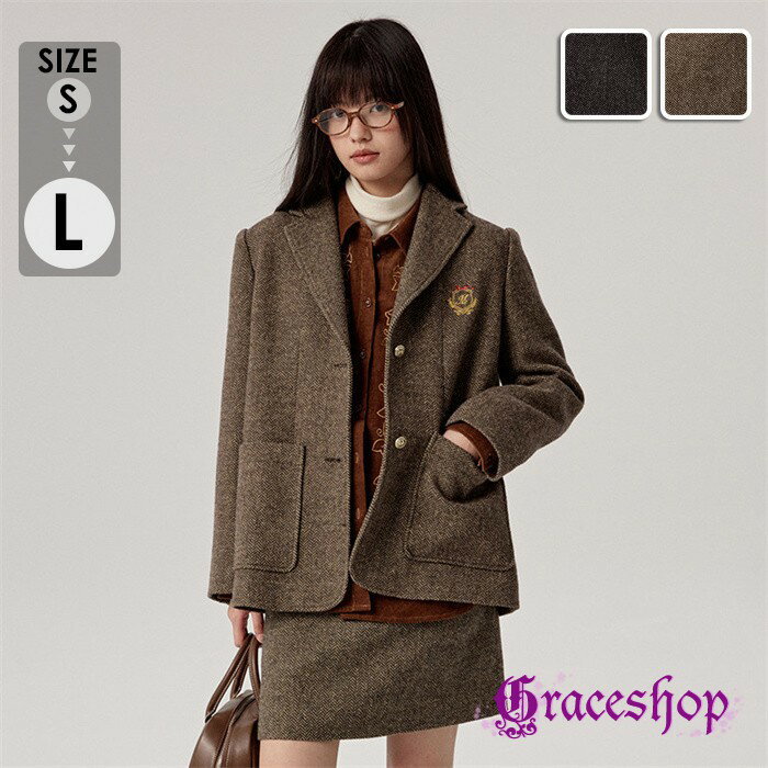 スーツ 女の子 女子 制服 スクールブレザー 黒 学生 上衣 ジャケットウール 女子高生 復古 レディース 中学生 高校生 ブラック ブラウン スタンダードタイプ dp123c6c6sa