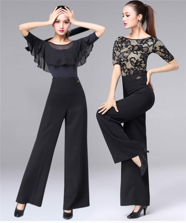 女性社交ダンス衣装 ズボン 競技着 モダンラテンダンス用ズボン レディース 女性用 ダンス衣装 ダンスズボン 社交 練習着 ワルツ チャチャチャ カウボーイ ラテン ラテンダンスズボン ステージ 衣装 カウボーイダンス 演出着 ブラック ワインレッド d1329d3d3jc