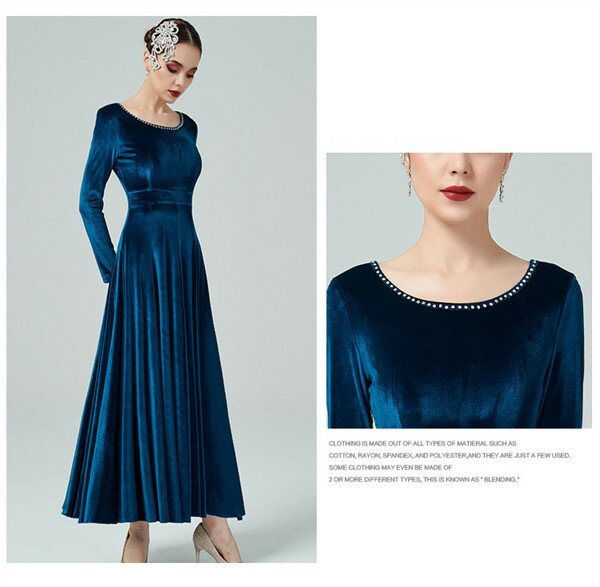 社交ダンス ワンピース モダンドレス 大きいサイズ 長袖 社交ダンスドレス 社交ダンス衣装 赤 ブルー ダンス発表会 大きい裾 スタンダードドレス 競技着 練習着 演出用 ワルツダンス ダンス衣装 ダンスパーティー デモ用 ダンスウエア ダンス発表会 団体 S M L LL 3L 4L