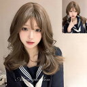 ウィッグ ブラウン レディース フルウィッグ ミディアム ぱっつん前髪 前髪あり 可愛い かわいい 大人用 コスプレ ロリータ ゴスロリ コスチューム 原宿風 仮装 超自然 かつら wig Lolita 小顔 文化祭