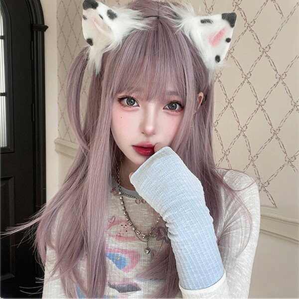 ウィッグ 紫 レディース フルウィッグ ロング ストレート ぱっつん前髪 前髪あり 可愛い かわいい 大人用 コスプレ ロリータ ゴスロリ コスチューム 原宿風 仮装 超自然 かつら wig Lolita 小顔 文化祭 イベント 学園祭 ハロウィン パープル