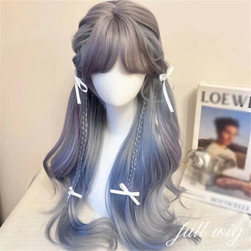 ウィッグ グレー ブルー レディース フルウィッグ ロング 巻き髪 ぱっつん前髪 前髪あり 可愛い かわいい 大人用 コスプレ ロリータ ゴスロリ コスチューム 原宿風 仮装 超自然 かつら wig Lolita 小顔 文化祭 イベント 学園祭 ハロウィン 自然 カツラ ウィッグ グレー ブルー レディース フルウィッグ ロング 巻き髪 ぱっつん前髪 前髪あり 可愛い かわいい 大人用 コスプレ ロリータ ゴスロリ コスチューム 原宿風 仮装 超自然 かつら wig Lolita 小顔 文化祭 イベント 学園祭 ハロウィン 自然 カツラ