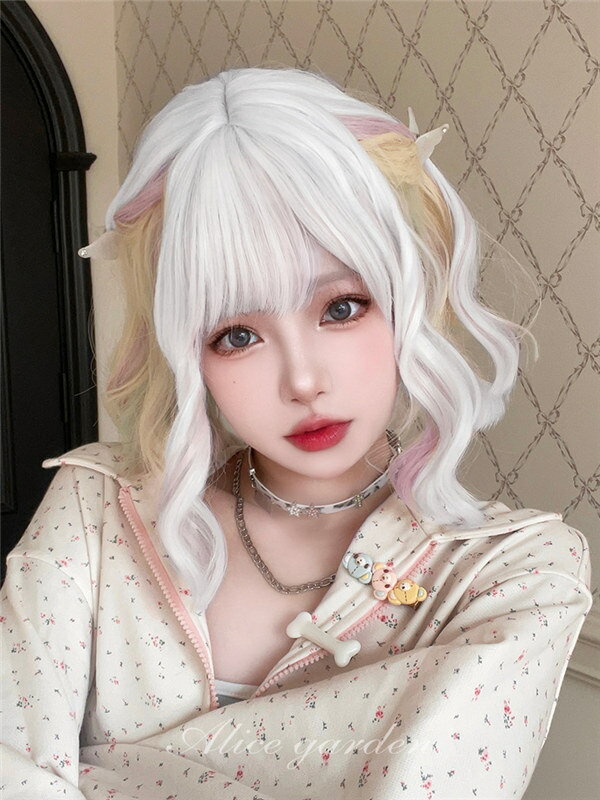 ウィッグ 巻き髪 インナーカラー 自然 通気 前髪 wig ミディアム 自然 ストレートカツラ フルウィッグ レイヤー レディース かつら 女性 ネット付き レディース コスチューム コスプレ 耐熱