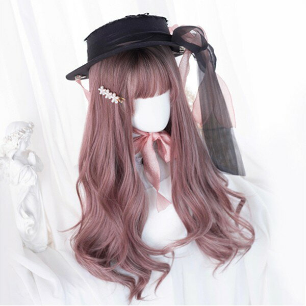 ウィッグ フルウィッグ 長髪 巻き髪 ピンク ブラウン ロング ロングウィッグ ぱっつん前髪 ロリータ lolita お姫様 前髪あり 原宿風 かつら 可愛い 仮装 大人用 普段使い 文化祭 イベント 学園祭 演劇 舞台 学芸会 dp011jc