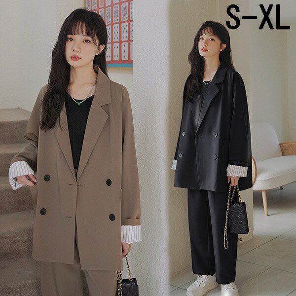 レディース スーツ セットアップ カジュアル フォーマル ビジネス オフィス リクルート 通勤 ママ 母親 パンツスーツ おしゃれ ジャケット ブラック 入園式 入学式 卒業式 卒園式 お宮参り 服装 結婚式