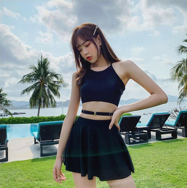 ビキニ水着 服みたいな 水着 3点セット 肩出し セクシー ワイヤーなし パッド付 レディース 着瘦せ シンプル 写真映え 撮影用 海 夏 サマー プール リゾート 大人可愛い 旅行 温泉 女性用 ジュニア 学生 女の子 ブラック