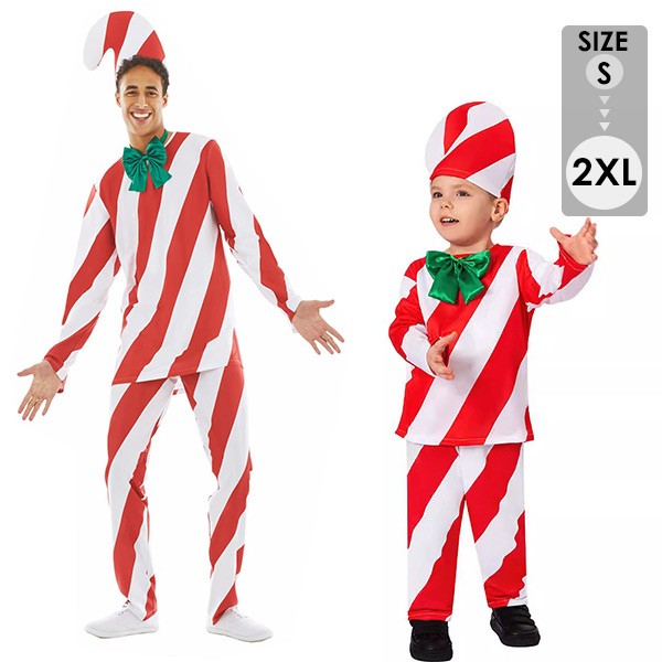 クリスマス キャンディケーン コスプレ キッズ 学園祭 舞台衣装 子供用演出服 大人 女の子 男の子 上下セット 帽子 仮装 コスチューム aa004m5m5jc