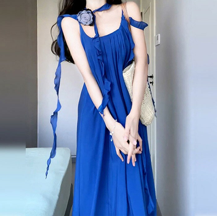 リゾートワンピ キャミソール キャミワンピ マキシ丈 小柄 大人可愛い 夏ワンピー...