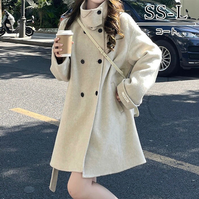 コート サイドカラー レディース ショート丈 小さいサイズ 小柄 ゆったり 秋 冬 冬服 定番 暖かい あったか ロング チェスター コート ..