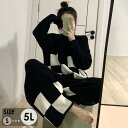 もこもこ ルームウェア 上下セット チェック柄 パジャマ 大きいサイズ 冬 長袖 寝巻き 部屋着 暖かい あったか モコモコ 大人用 ふわふわ レディース 女性...