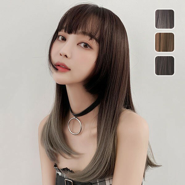 楽天グレースショップ姫カット フルウィッグ かつら 女性 ロング グラデーション 普段使い ロングウィッグ ロングヘア 前髪あり 自然 可愛い ウイッグ wig コスプレ 耐熱ウィッグ 黒髪 茶髪 小顔効果抜群 コスチューム 文化祭 学園祭 イベント 韓国風 dp174n1n1ze