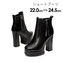 ショートブーツ レディース 黒 ショートブーツ レディース ヒール 厚底 ヒール10.5cm ショート ブーツ ブーティ レディース靴 ショートブーツ サイドジ...
