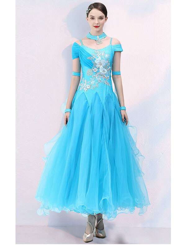 社交ダンス ドレス 社交ダンス衣装 モダンドレス 広がる裾 競技用ドレス ダンス衣装 ワンピース ダンスウェア ステージ衣装 大きいサイズ カラオケ スタンダード ドレス ワルツ ワンピースドレス 舞台 演奏会 発表会ドレス パーティー デモ 衣装db227s1s1ze