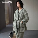 パジャマ 上下セット ルームウェア 前開き レディース かわいい ナイトウェア 着る毛布 裏起毛 あったかい 厚手 ゆったり 可愛い 部屋着 秋冬 大きいサイズpd012s1s1d7(4)