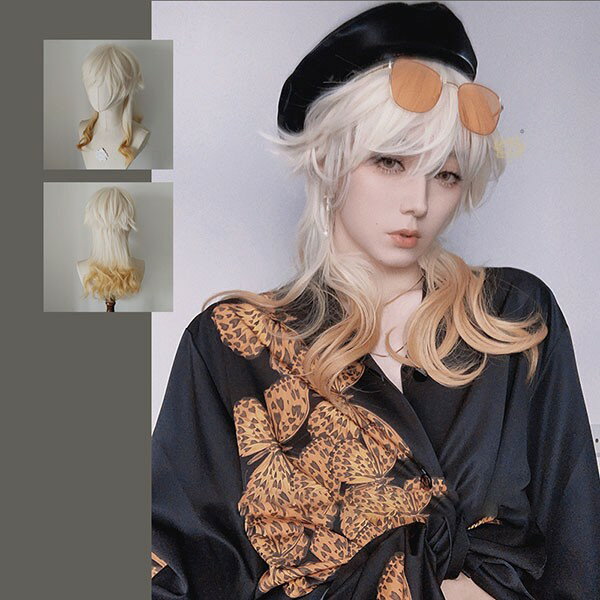 ウィッグ メンズ グラデーションカラー 短髪 かつら 自然 フルウィッグ ショートウィッグ ショートヘア 前髪あり コスプレ cosplay 男装 おしゃれ ナ...