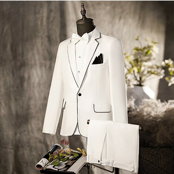 タキシード メンズ スーツ フォーマル 結婚式 演奏会 舞台 イブニングコート 紳士服 男性 ビジネス メンズスーツ リボン付き ステージ ステージ 合唱団 演出 発表会 ホワイト S M L 2L 3L 4L dt076t2t2jc