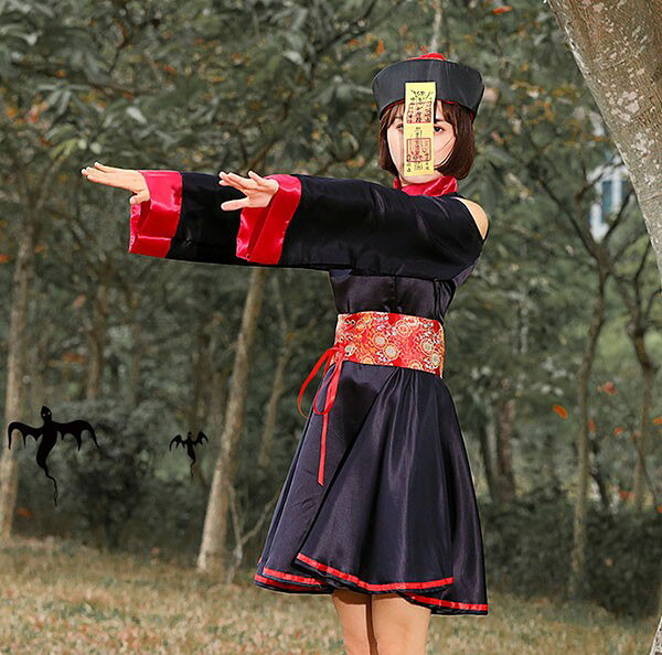 中華風 チャイナ キョンシー ハロウィン コスプレ ゾンビー ワンピース レディース 女の子 親子 cosplay コスプレ 面白い 仮装 ギフト プレゼント 可愛い かわいい 仮装 学園祭 文化祭 Halloween パーティー S M L ea002t2t2jc graceshop-2-10029108 グレースショップ サンプル画像3
