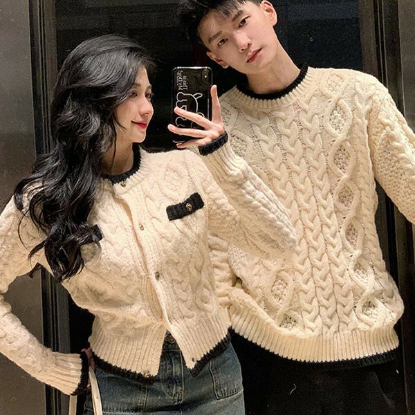 カーディガン セーター ペアルック メンズ レディース お祝い プレゼント クリスマス ニット ゆったり ..