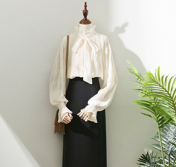 シャツ ブラウス 長袖 通勤 日常 おしゃれ リボン 可愛い 事務服 就活 就職活動 リクルート 面接 トップス 会社 仕事着 フォーマル スーツ インナー オフィス ei254t2t2jc