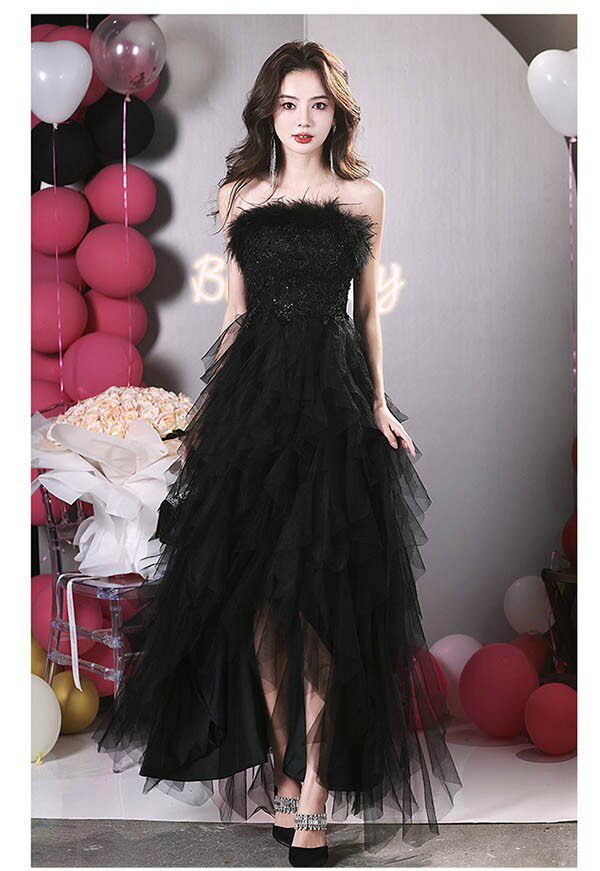 レディース　中華ドレス　中国ドレス　チャイナドレス　綺麗　オシャレ　パーティー　披露宴　上品 ブラック チャイナ 秋冬 中華風 ドレス フィッシュ テール レース