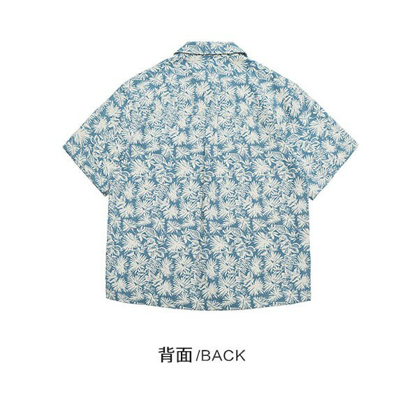 アロハシャツ シャツ ボタニカル柄 デージー柄 メンズ レディース 開襟シャツ アマ コットン 夏物 ハワイアン 半袖 大きいサイズ ヴィンテージ風 シンプルデザイン 花柄 開襟 半袖 オープンカラー カジュアル ストリートリゾート ライトブルー 青 M L XL 2XL dk085x1x1jc