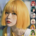 ウィッグ フルウィッグ ショート レディース ハロウィン ふんわり前髪 切りっぱなしボブ ボブヘアー ぱっつん 前髪あり 原宿風 かつら ぱっつん前髪 コスプレ 可愛い 耐熱ウィッグ コスチューム 仮装 大人用 文化祭 イベント 学園祭 発表会 文化祭 舞台 dp091x1x1jc