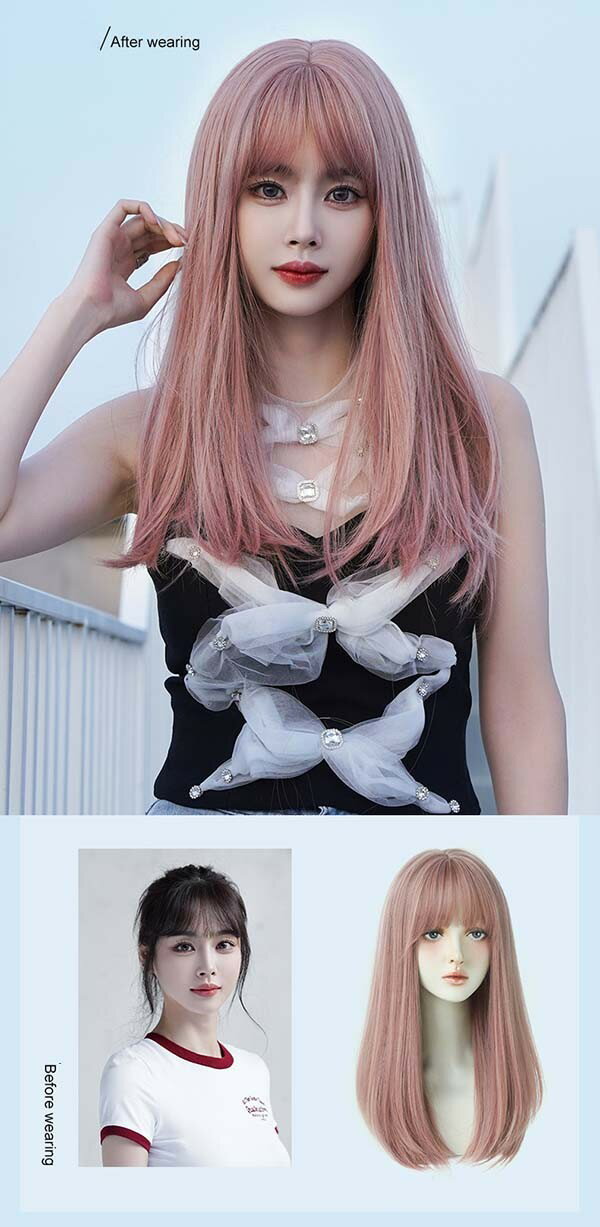 ウィッグ フルウィッグ ストレート ロング レディース ハロウィン ふんわり前髪 切りっぱなし ぱっつん 前髪あり ナチュラル 原宿風 かつら ぱっつん前髪 コスプレ 可愛い 耐熱ウィッグ コスチューム 仮装 大人用 普段使い 文化祭 イベント 学園祭 女装 発表会 学芸会