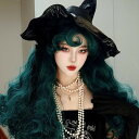 中世の貴族風 巻き毛 グリーン髪 青緑 フルウィッグ かつら 女性 長髪 ロングウィッグ ロングヘア ロリータ lolita 前髪あり 自然 可愛い wig コ...